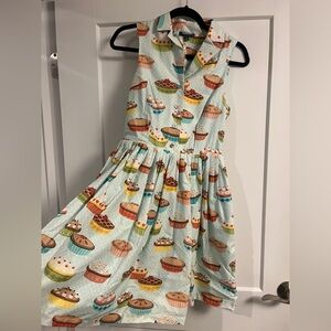 Modcloth vintage style dress with cake Pattern